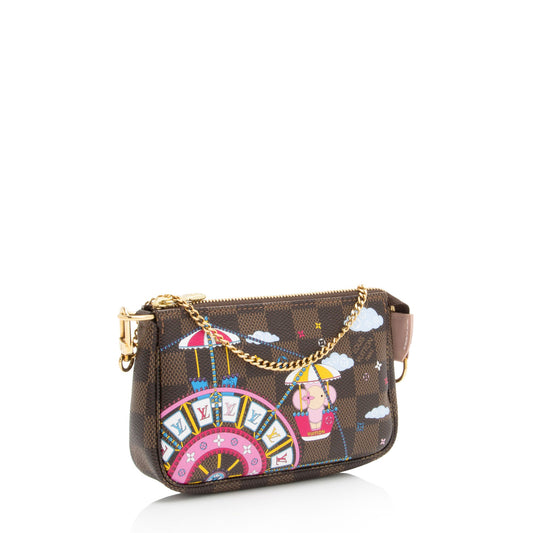 Louis Vuitton Limited Edition Damier Ebene Big Wheel Mini Pochette Accessoires (SHF-5CtGIM)
