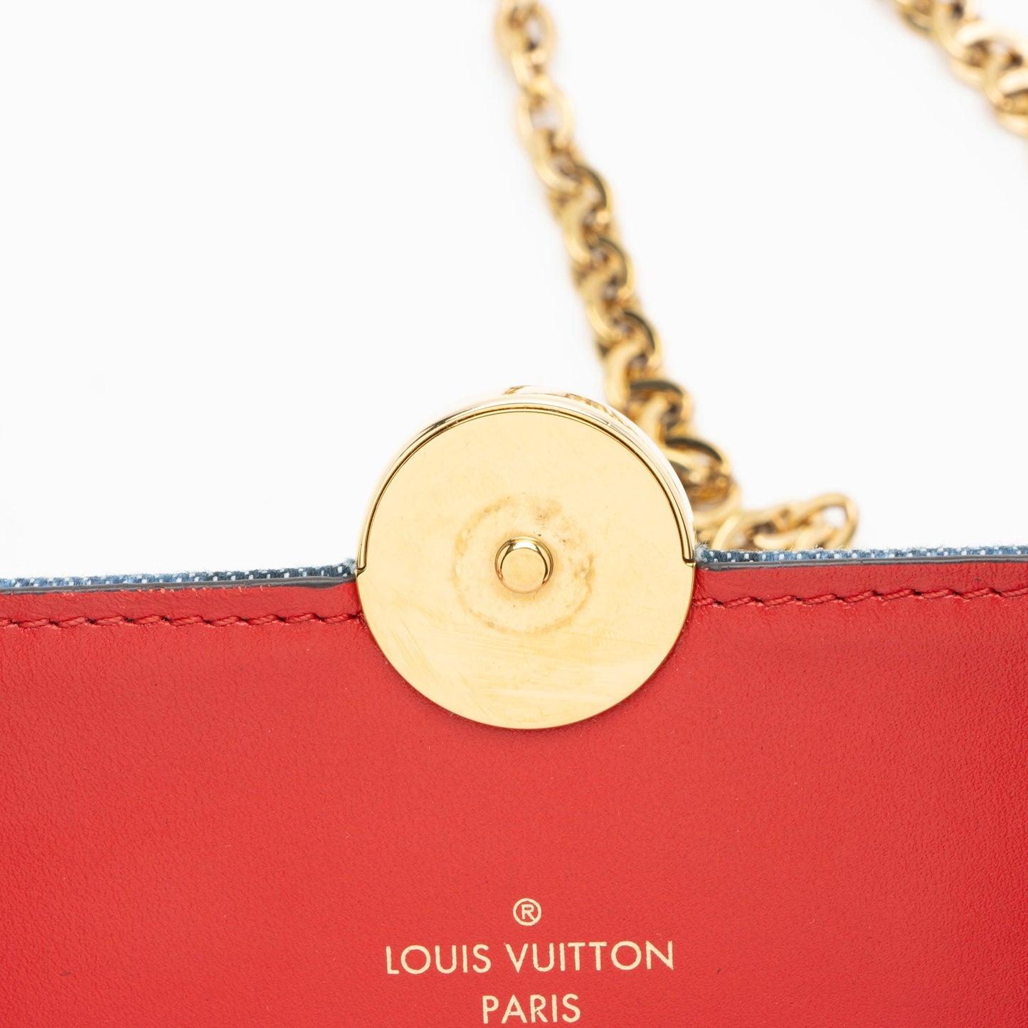 Louis Vuitton Limited Edition Denim Patchwork Flore Chain Wallet