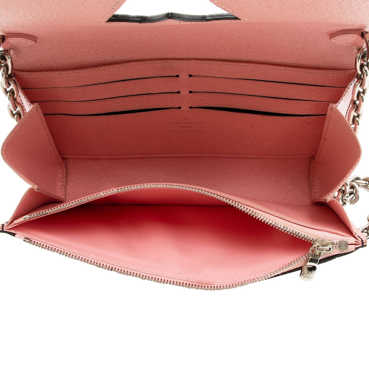 Louis Vuitton Limited Edition Epi Leather Chain Flower Twist Chain Wallet (SHF-vJIfdV)