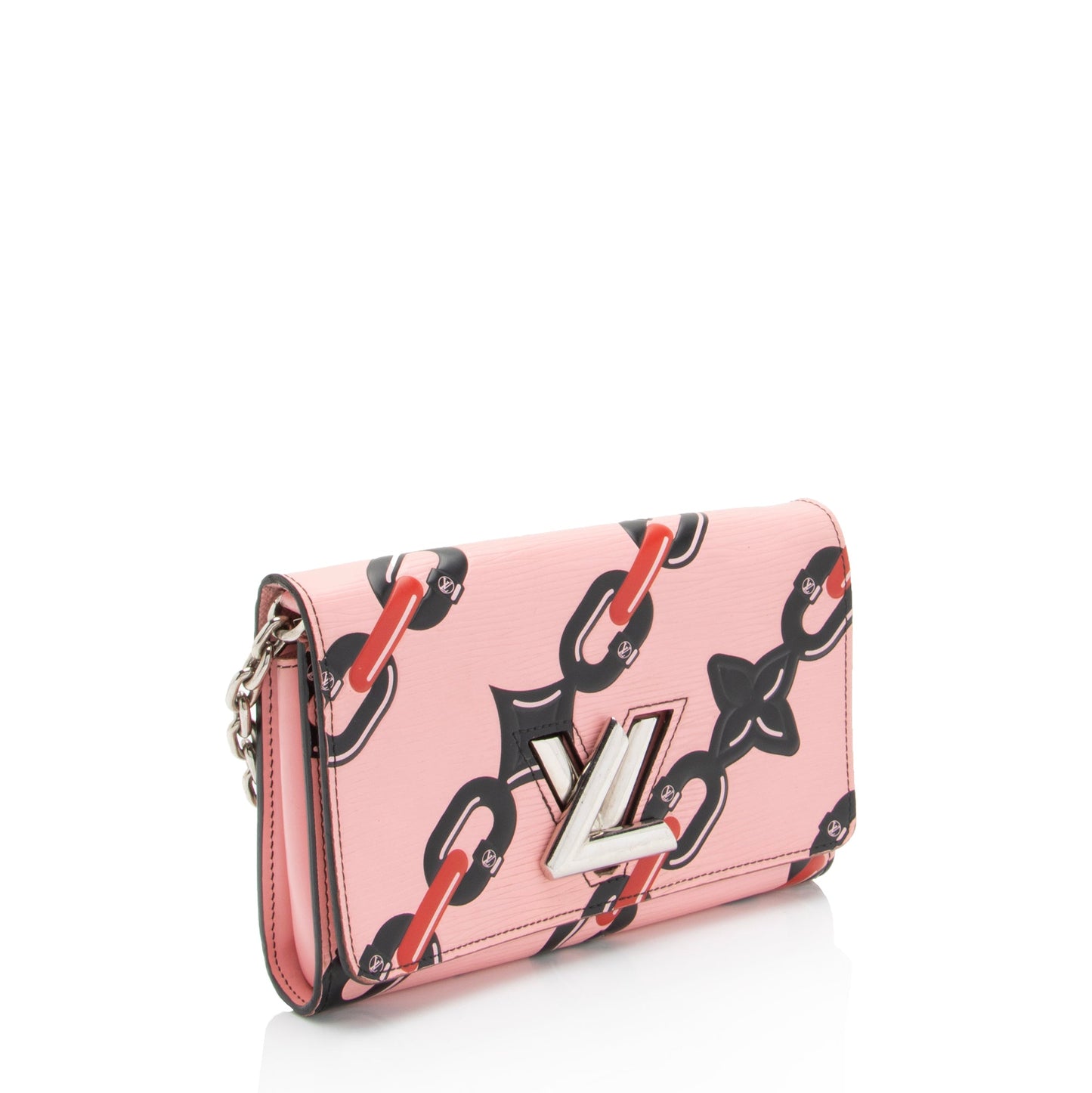 Louis Vuitton Limited Edition Epi Leather Chain Flower Twist Chain Wallet (SHF-vJIfdV)
