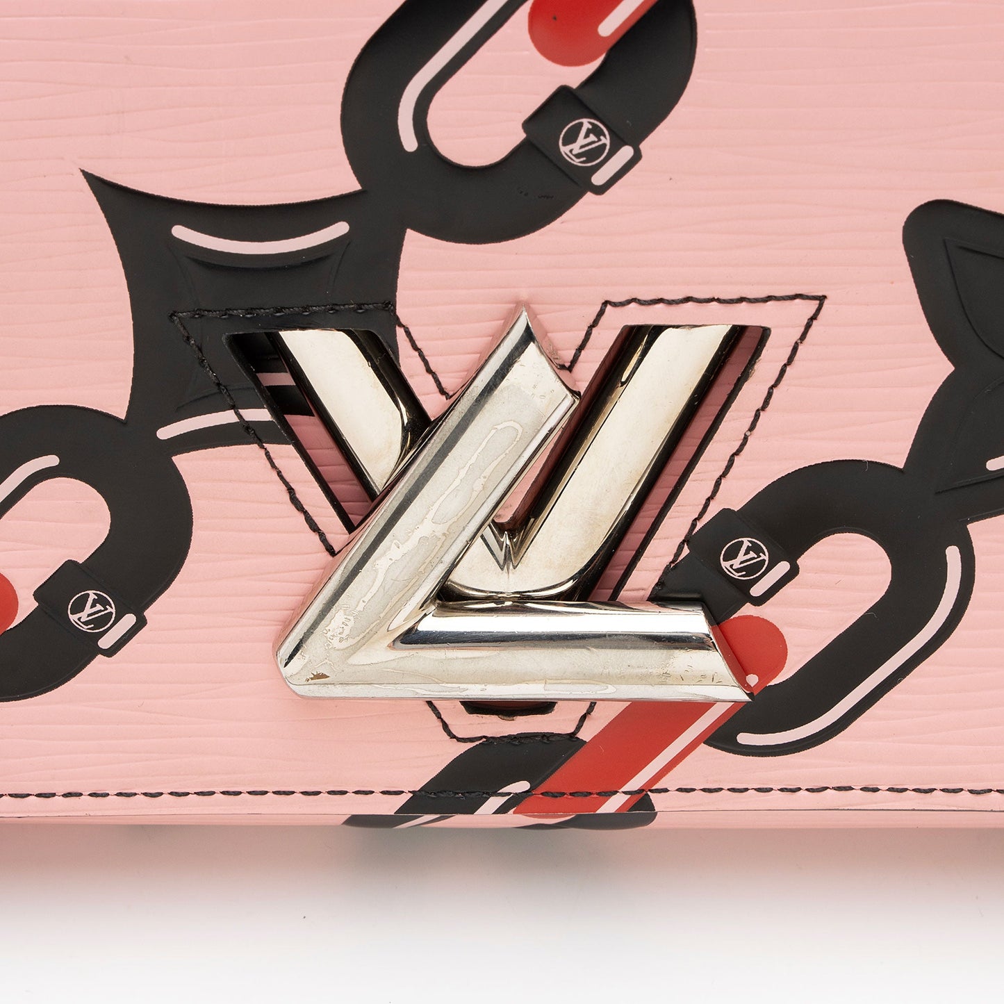 Louis Vuitton Limited Edition Epi Leather Chain Flower Twist Chain Wallet