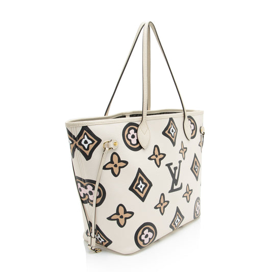 Louis Vuitton Limited Edition Giant Monogram Canvas Wild At Heart Neverfull MM Tote