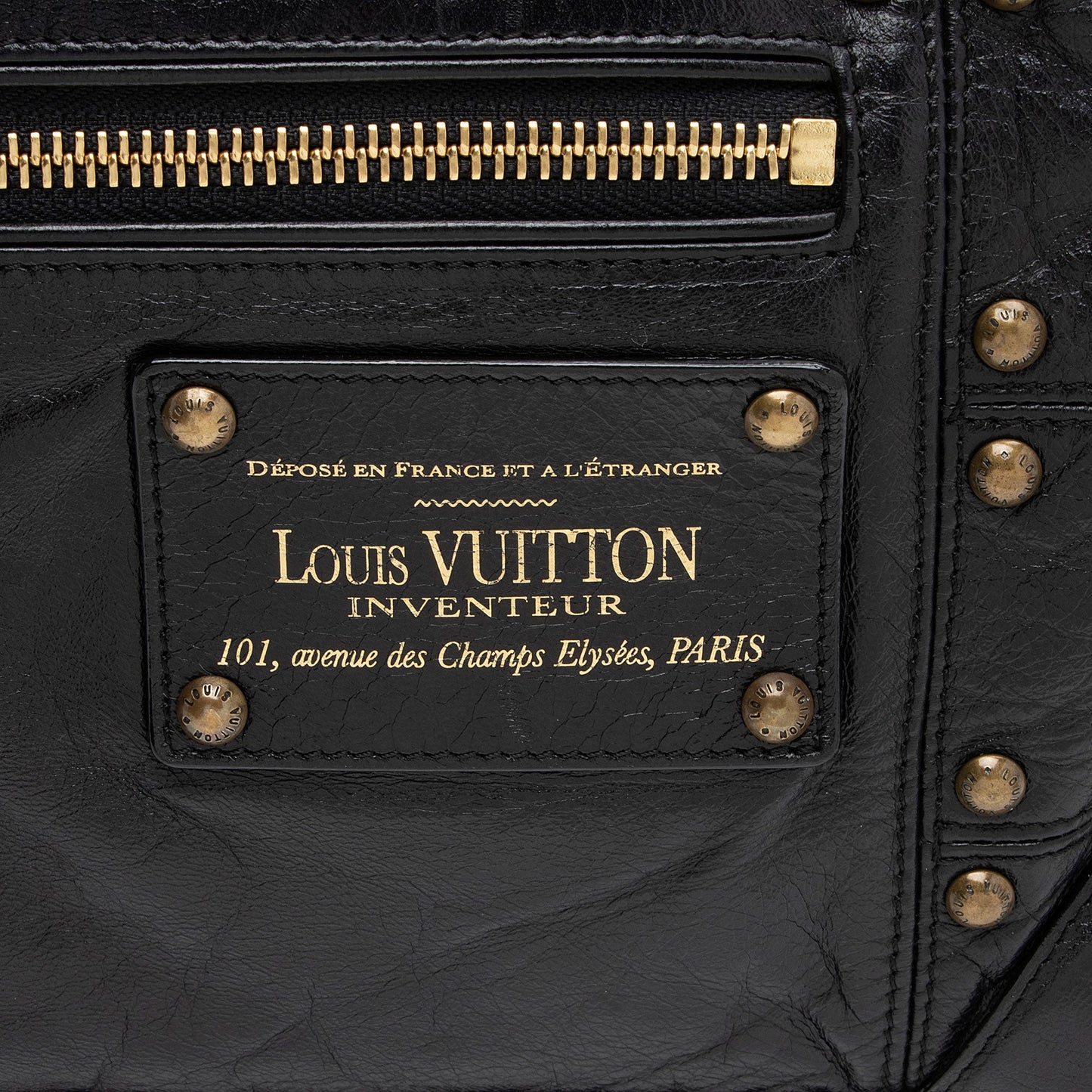 Louis Vuitton Limited Edition Lambskin Riveting Satchel (SHF-qoeOQg)