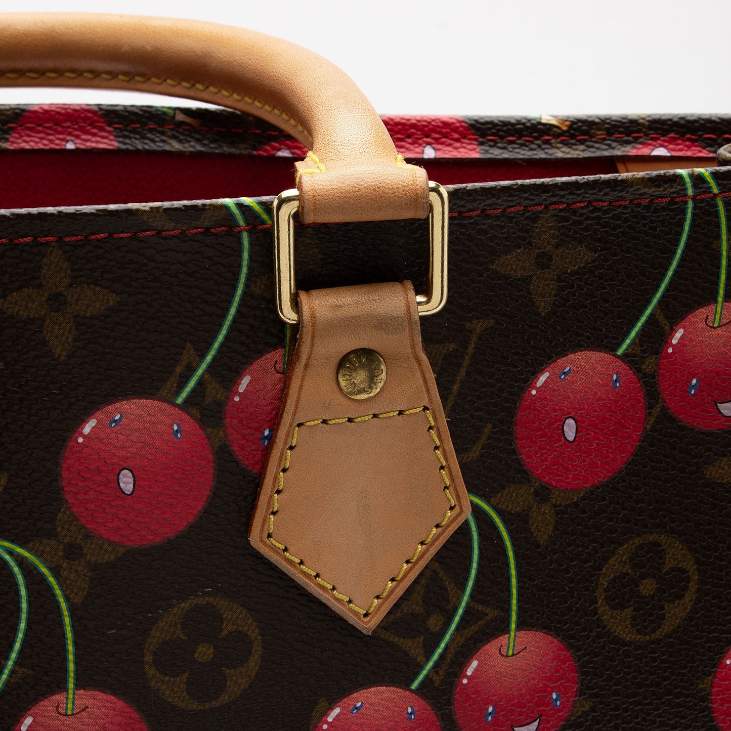 Louis Vuitton Limited Edition Monogram Canvas Cerises Sac Plat Tote (SHF-Oc84Cp)