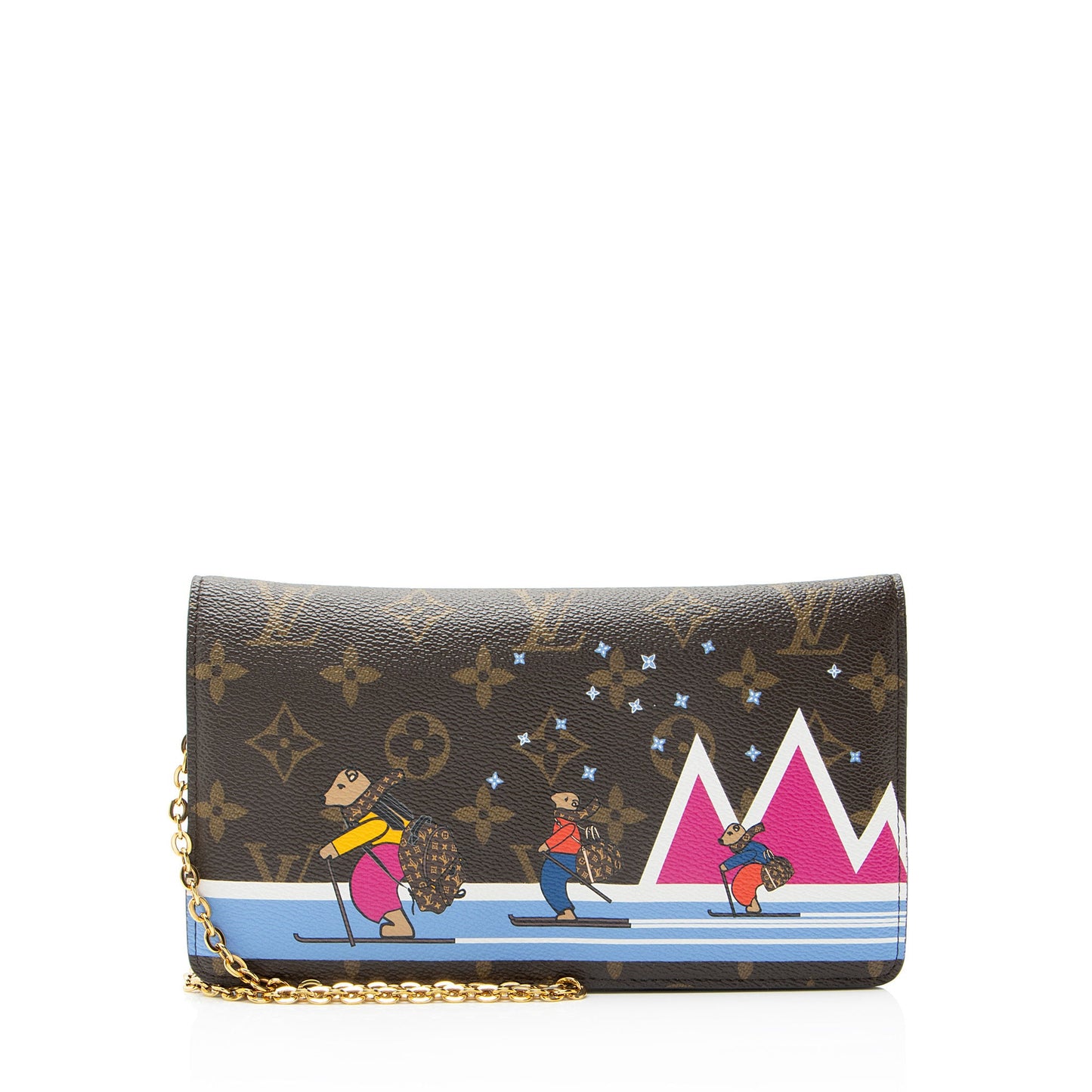 Louis Vuitton Limited Edition Monogram Canvas Christmas Animation Pochette Weekend Bag