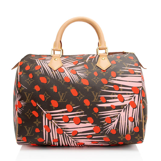 Louis Vuitton Limited Edition Monogram Canvas Jungle Dots Speedy 30 Satchel