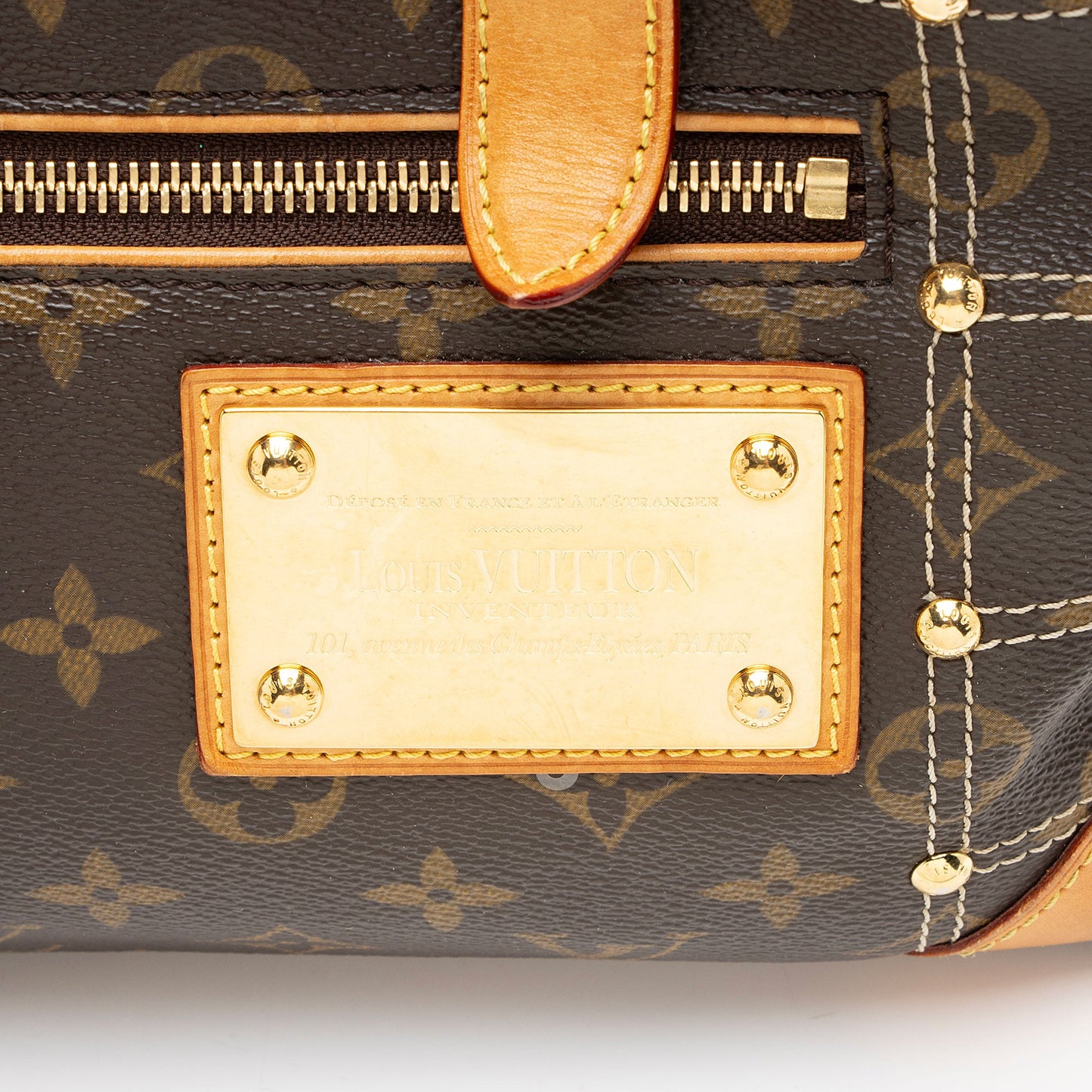 Louis Vuitton Limited Edition Monogram Canvas Riveting Satchel