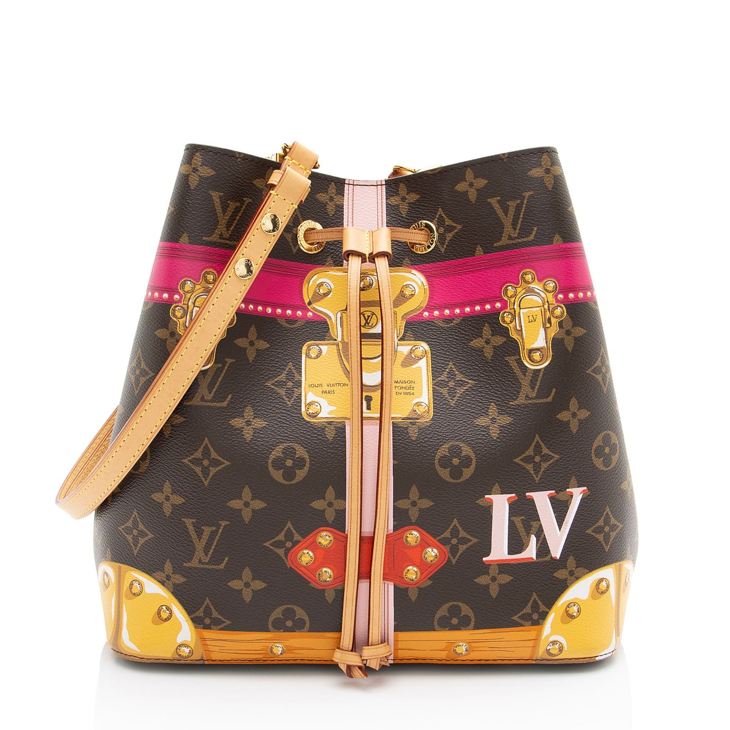 Louis Vuitton Limited Edition Monogram Canvas Summer Trunk Neonoe MM Shoulder Bag