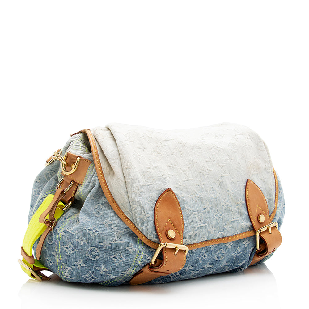 Louis Vuitton Limited Edition Monogram Denim Sunrise Hobo (SHF-21486)
