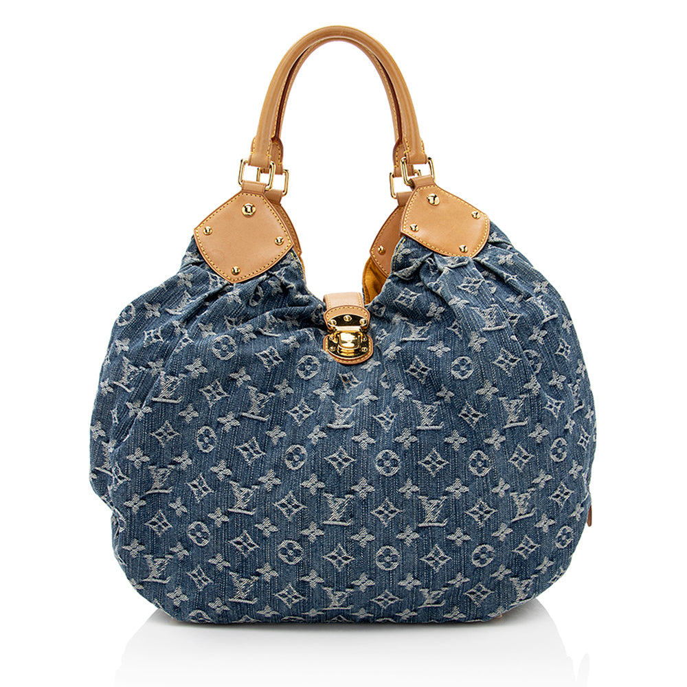 Louis Vuitton Limited Edition Monogram Denim XL Hobo (SHF-19918)