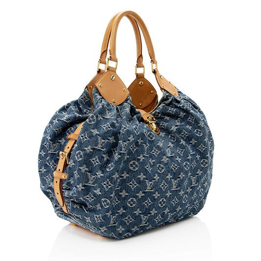 Louis Vuitton Limited Edition Monogram Denim XL Hobo (SHF-19918)