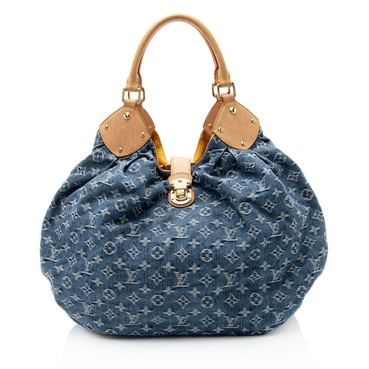 Louis Vuitton Limited Edition Monogram Denim XL Hobo (SHF-nzZZU8)