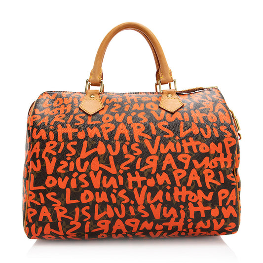 Louis Vuitton Limited Edition Monogram Graffiti Speedy 30 Satchel (SHF-20369)