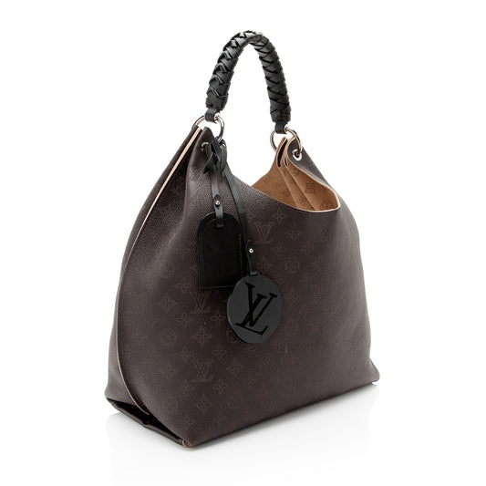 Louis Vuitton Mahina Leather Carmel Hobo (SHF-Oex6B3)