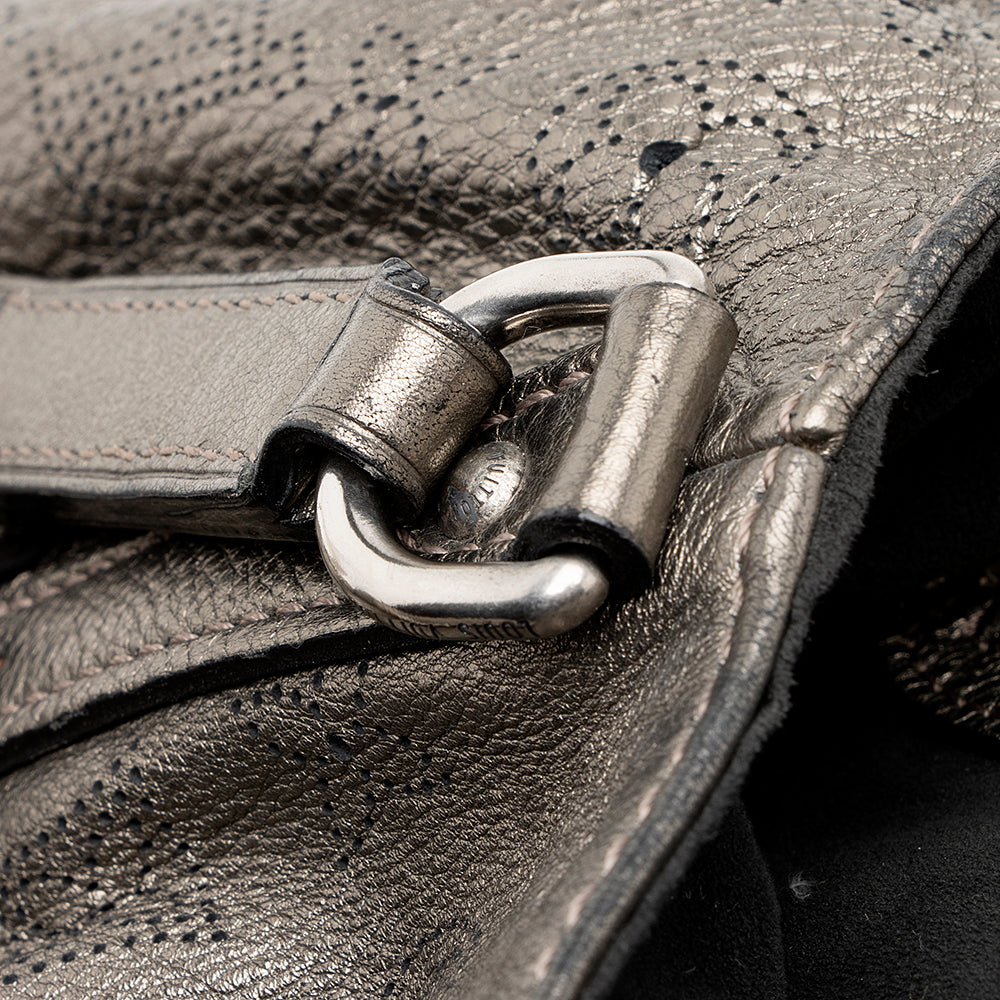 Louis Vuitton Metallic Mahina Leather L Hobo -  (SHF-19533)