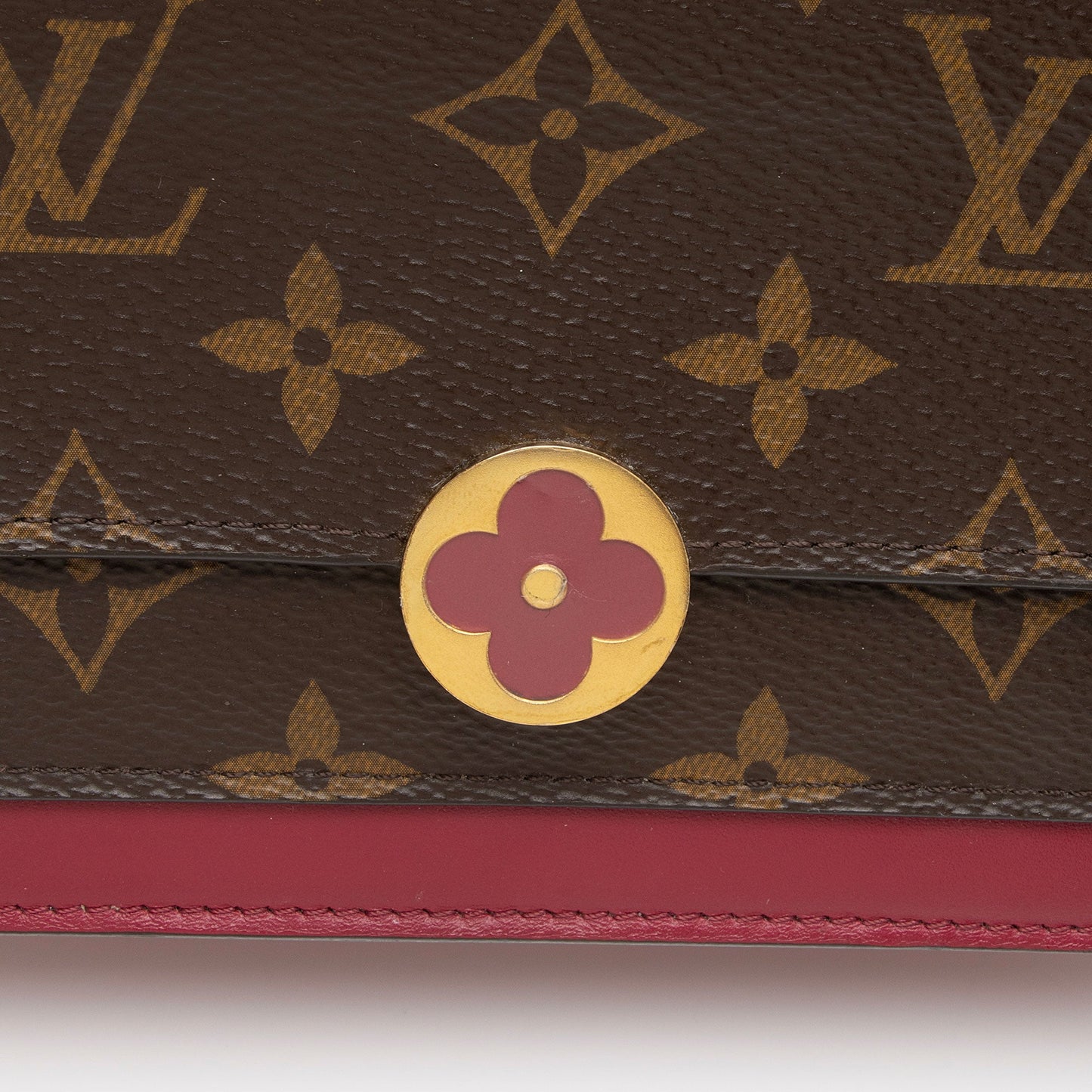Louis Vuitton Monogram Canvas Flore Chain Wallet (SHF-atcBim)