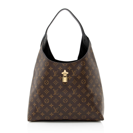 Louis Vuitton Monogram Canvas Flower Hobo (SHF-22318)