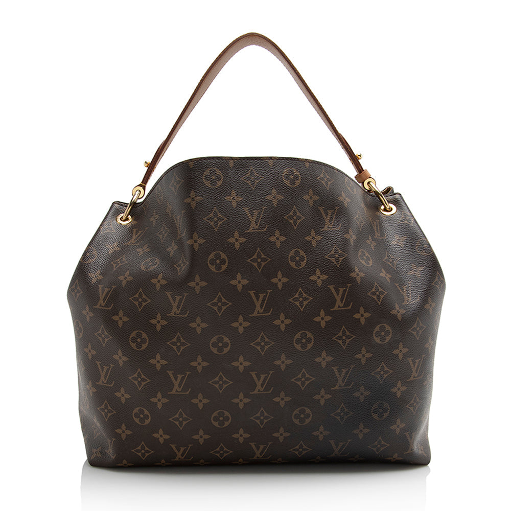 Louis Vuitton Monogram Canvas Graceful MM Hobo (SHF-22026)