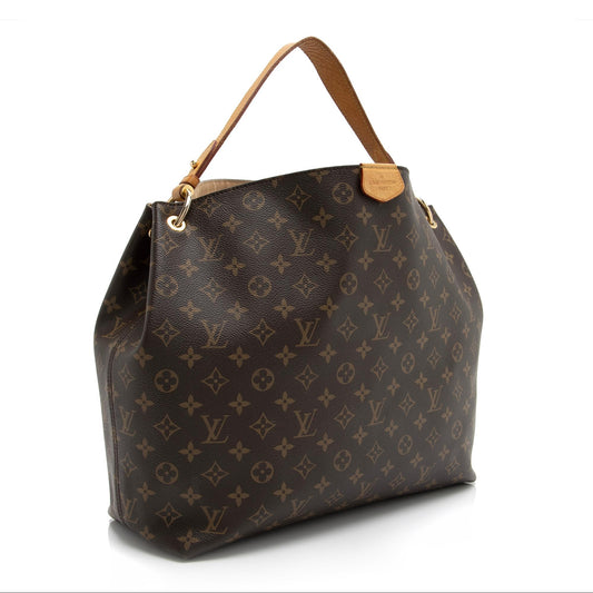 Louis Vuitton Monogram Canvas Graceful MM Hobo (SHF-23446)