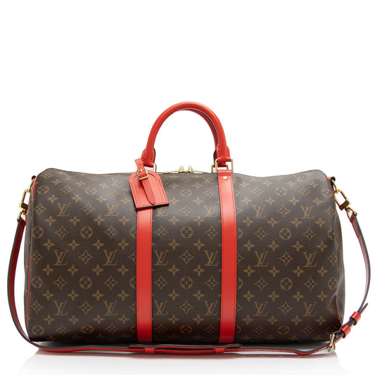 Louis Vuitton Monogram Canvas Keepall Bandouliere 50 Duffle Bag (SHF-23912)