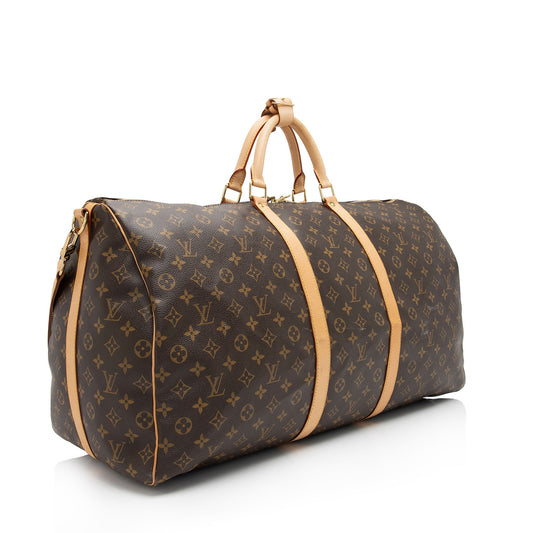 Louis Vuitton Monogram Canvas Keepall Bandouliere 60 Duffle Bag (SHF-4fYsK1)
