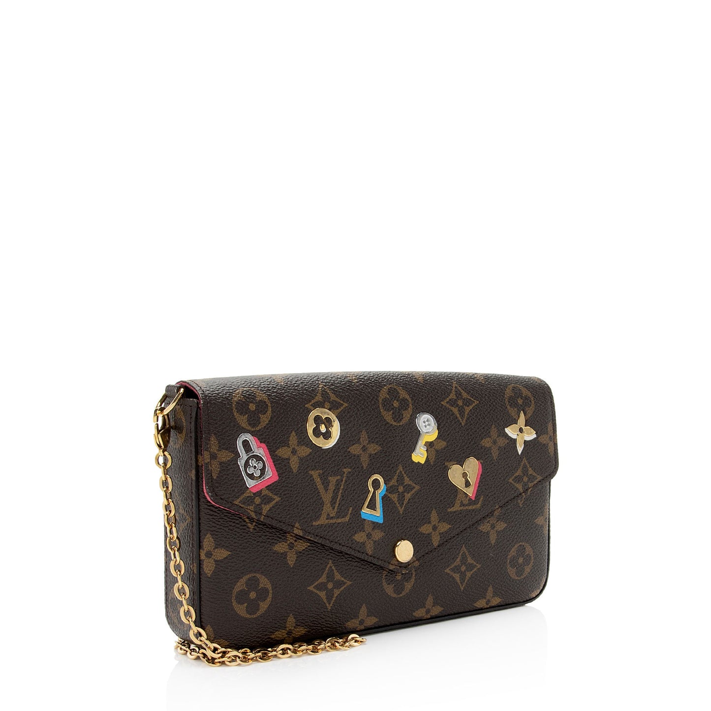 Louis Vuitton Limited Edition Monogram Canvas Love Lock Felicie Pochette