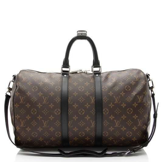 Louis Vuitton Monogram Canvas Macassar Keepall Bandouliere 45 Duffle