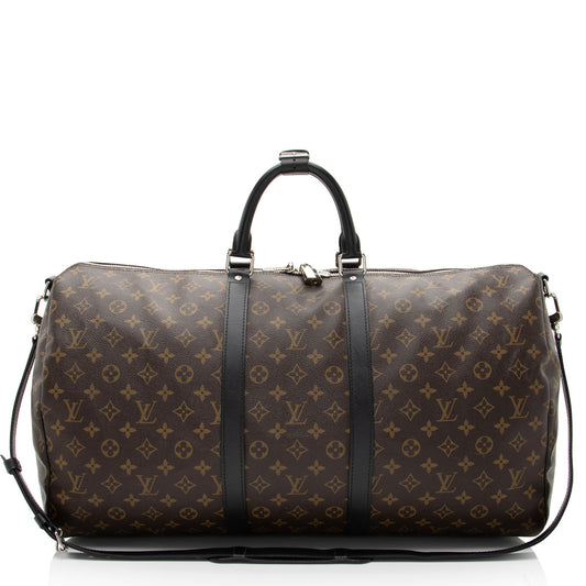 Louis Vuitton Monogram Canvas Macassar Keepall Bandouliere 55 Duffle