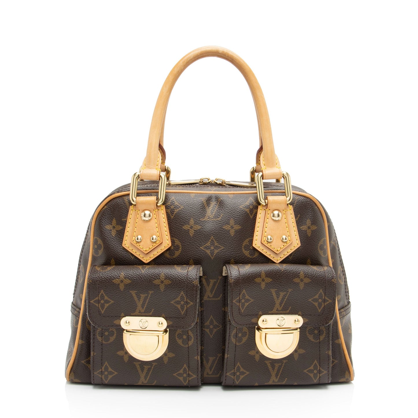 Louis Vuitton Monogram Canvas Manhattan PM Satchel (SHF-411Bub)