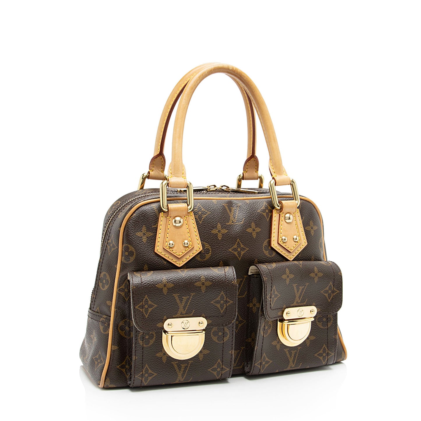 Louis Vuitton Monogram Canvas Manhattan PM Satchel (SHF-411Bub)