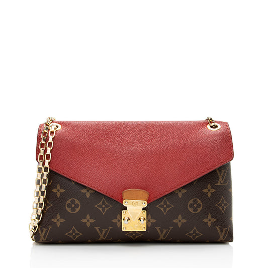 Louis Vuitton Monogram Canvas Pallas Chain Shoulder Bag (SHF-20186)