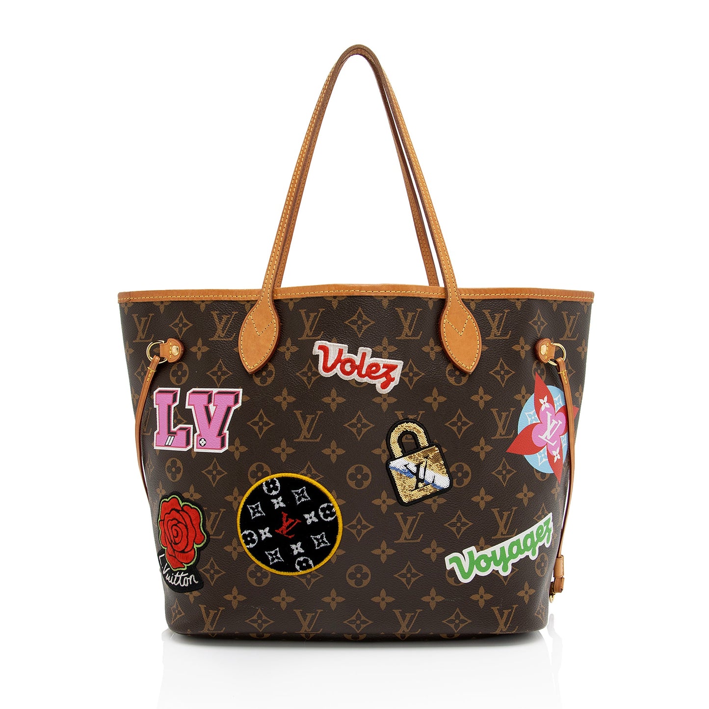 Louis Vuitton Monogram Canvas Patches Neverfull MM Tote (SHF-VCZIdY)