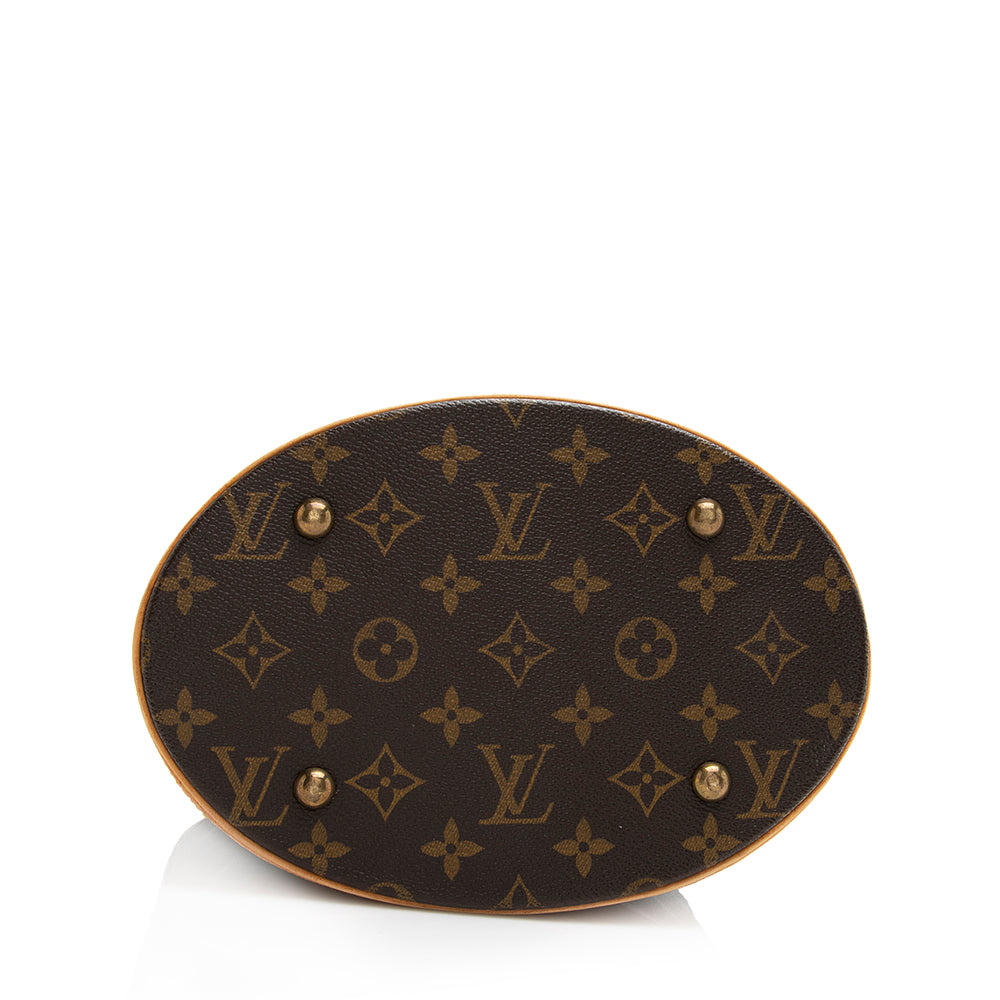 Louis Vuitton Monogram Canvas Petit Bucket Tote (SHF-21305)