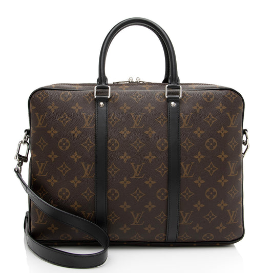 Louis Vuitton Monogram Canvas Porte Documents Voyage PM Messenger Bag (SHF-BnWTqA)