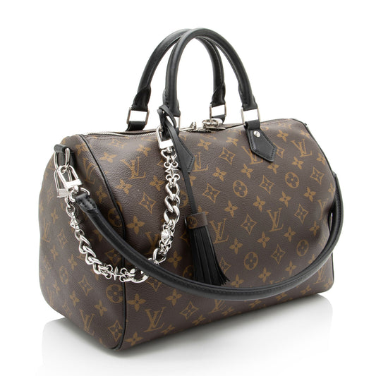 Louis Vuitton Monogram Canvas Speedy Dark 30 Satchel