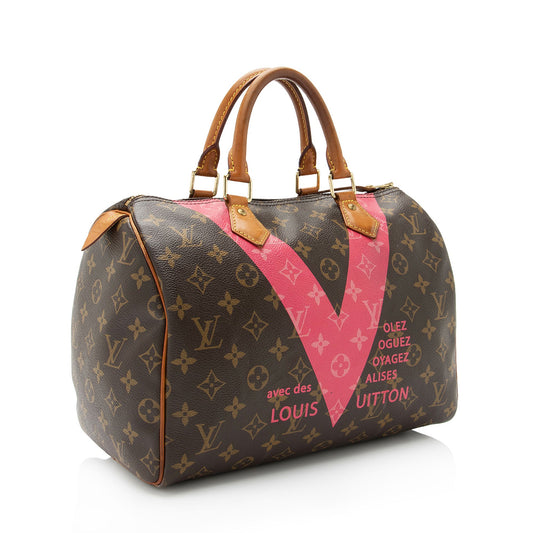 Louis Vuitton Monogram Canvas V Speedy 30 Satchel -  (SHF-ETgDwY)