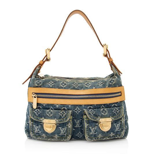 Louis Vuitton Monogram Denim Baggy PM Shoulder Bag (SHF-21107)