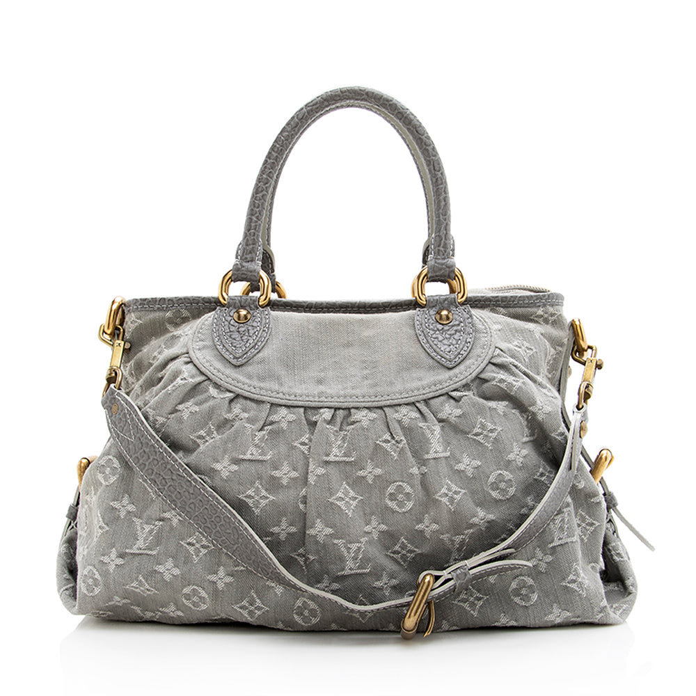 Louis Vuitton Monogram Denim Neo Cabby MM Satchel (SHF-18797)