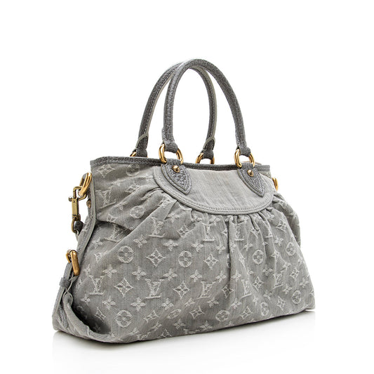Louis Vuitton Monogram Denim Neo Cabby MM Satchel (SHF-18797)