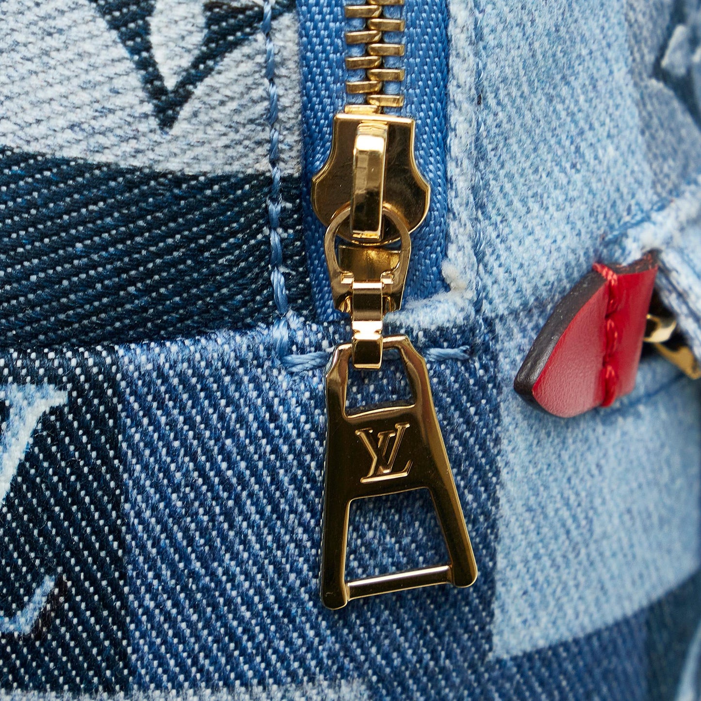 Louis Vuitton Monogram Denim Patchwork  Palm Springs Mini (SHG-EoD27m)