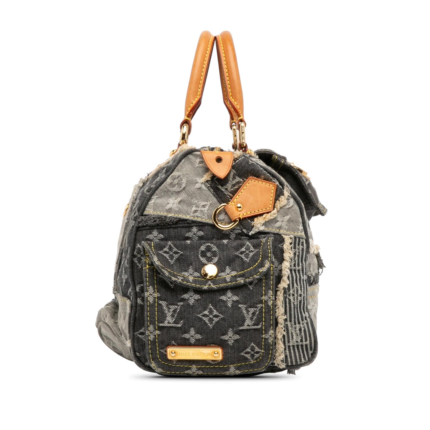 Louis Vuitton Monogram Denim Patchwork Speedy 30 (SHG-YfaOqi)