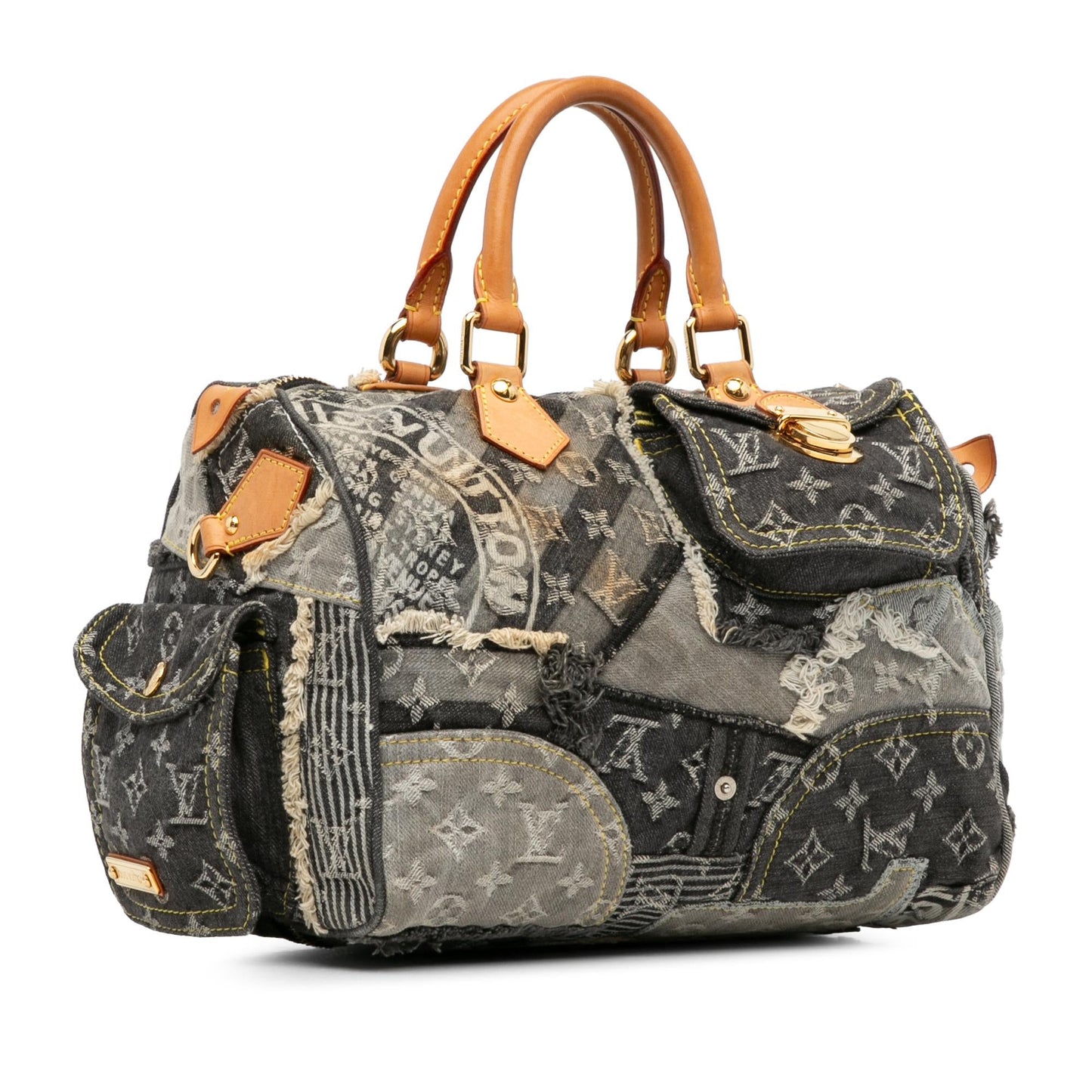 Louis Vuitton Monogram Denim Patchwork Speedy 30 (SHG-YfaOqi)