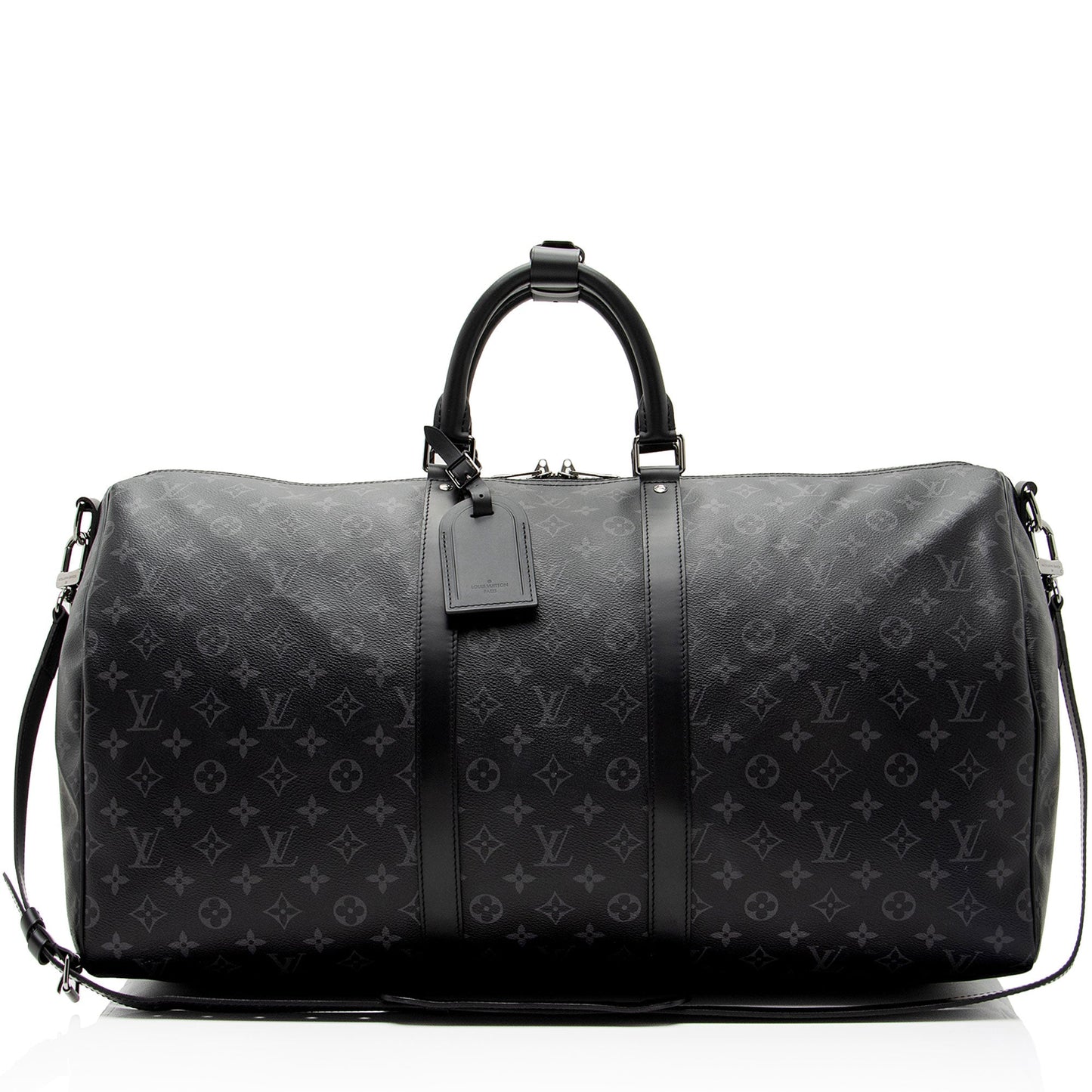 Louis Vuitton Monogram Eclipse Keepall 55 Bandouliere Duffle Bag (SHF-34JbTV)
