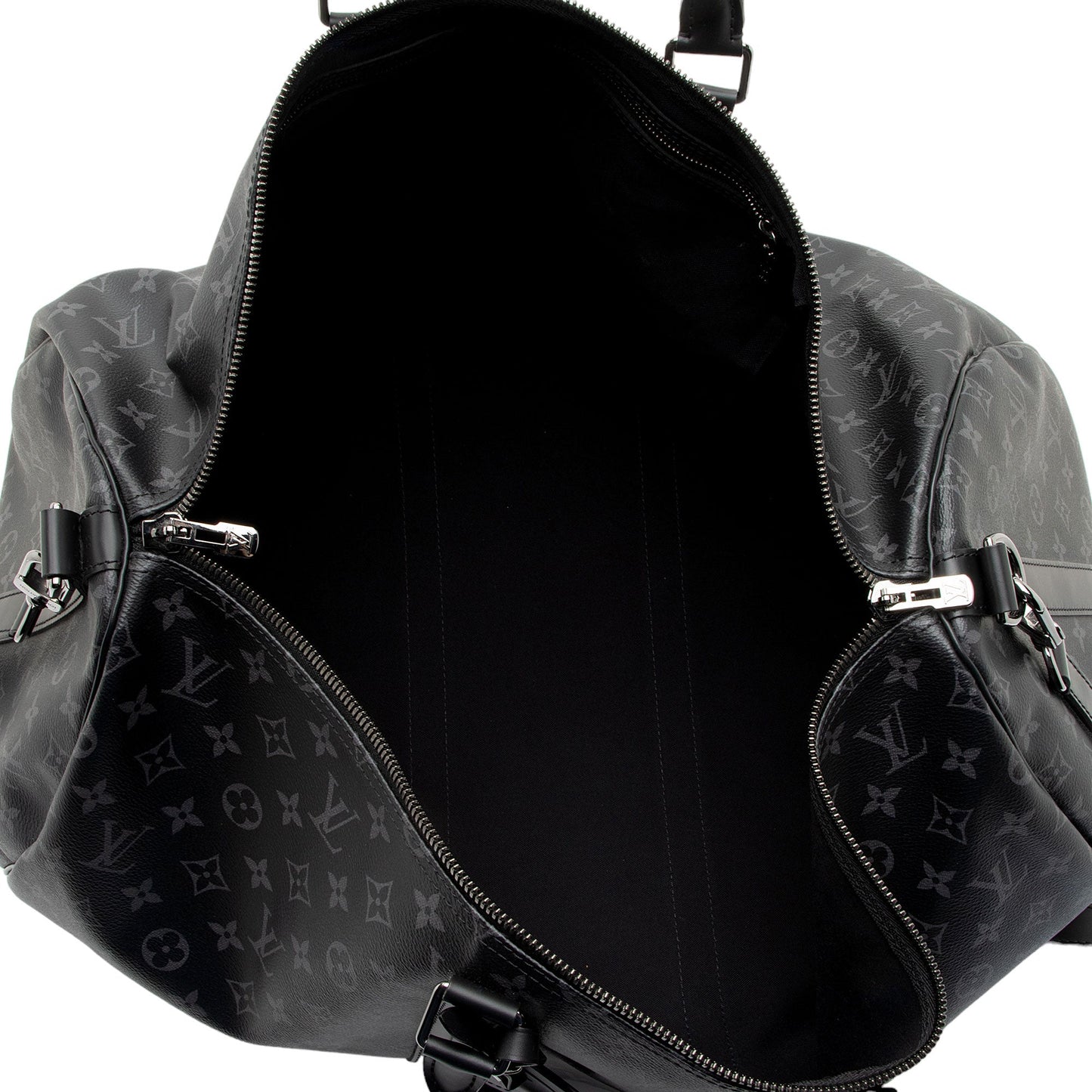Louis Vuitton Monogram Eclipse Keepall 55 Bandouliere Duffle Bag (SHF-34JbTV)