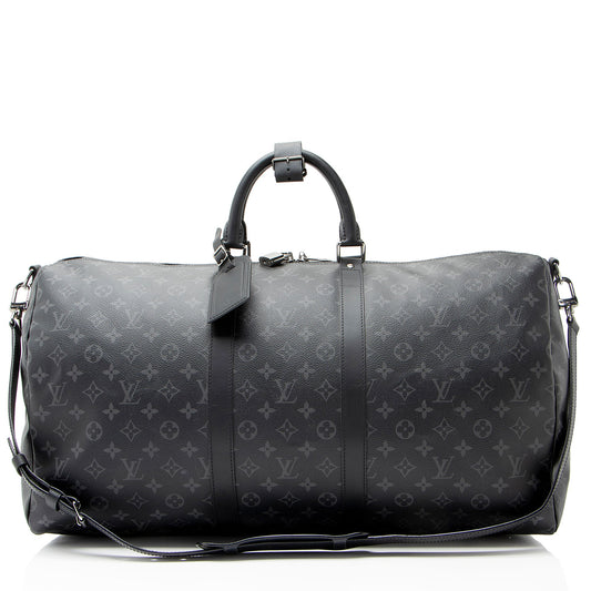 Louis Vuitton Monogram Eclipse Keepall Bandouliere 55 Duffle