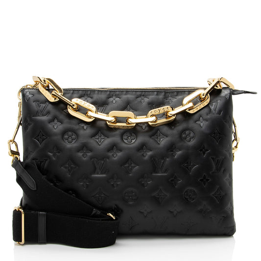 Louis Vuitton Monogram Embossed Lambskin Coussin MM Shoulder Bag