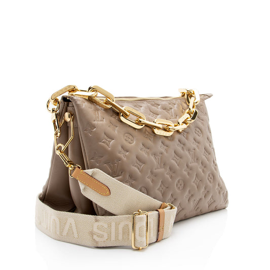 Louis Vuitton Monogram Embossed Lambskin Coussin MM Shoulder Bag