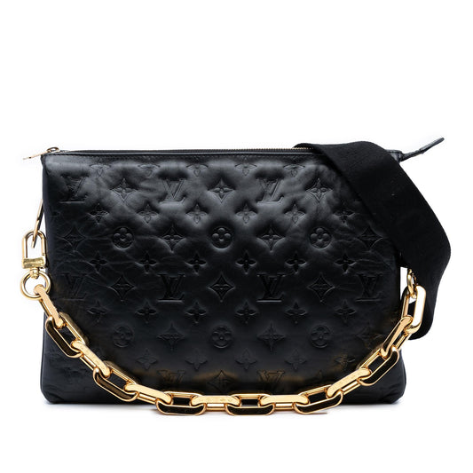 Louis Vuitton Monogram Embossed Puffy Lambskin Coussin MM