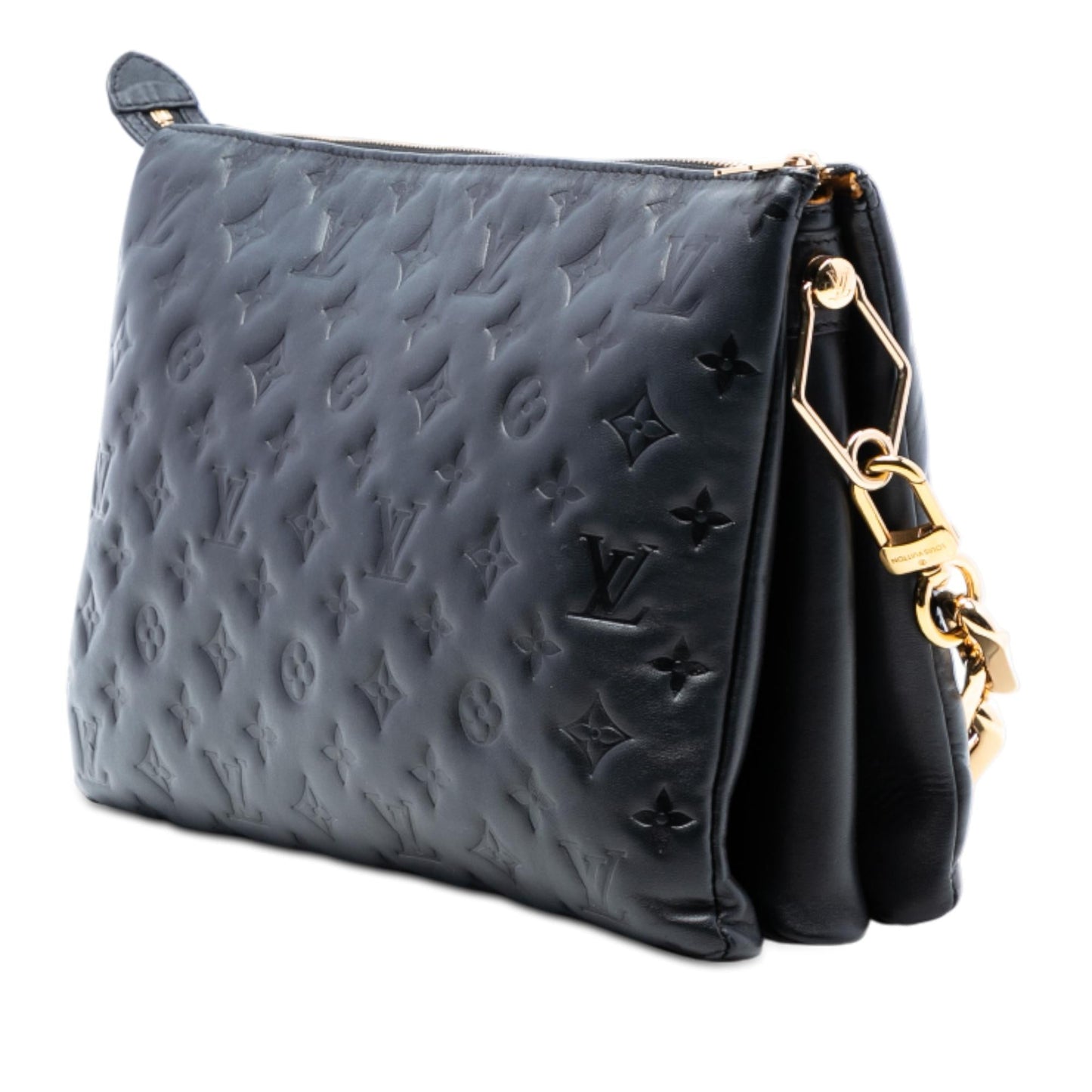 Louis Vuitton Monogram Embossed Puffy Lambskin Coussin MM