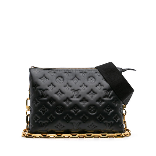 Louis Vuitton Monogram Embossed Puffy Lambskin Coussin PM